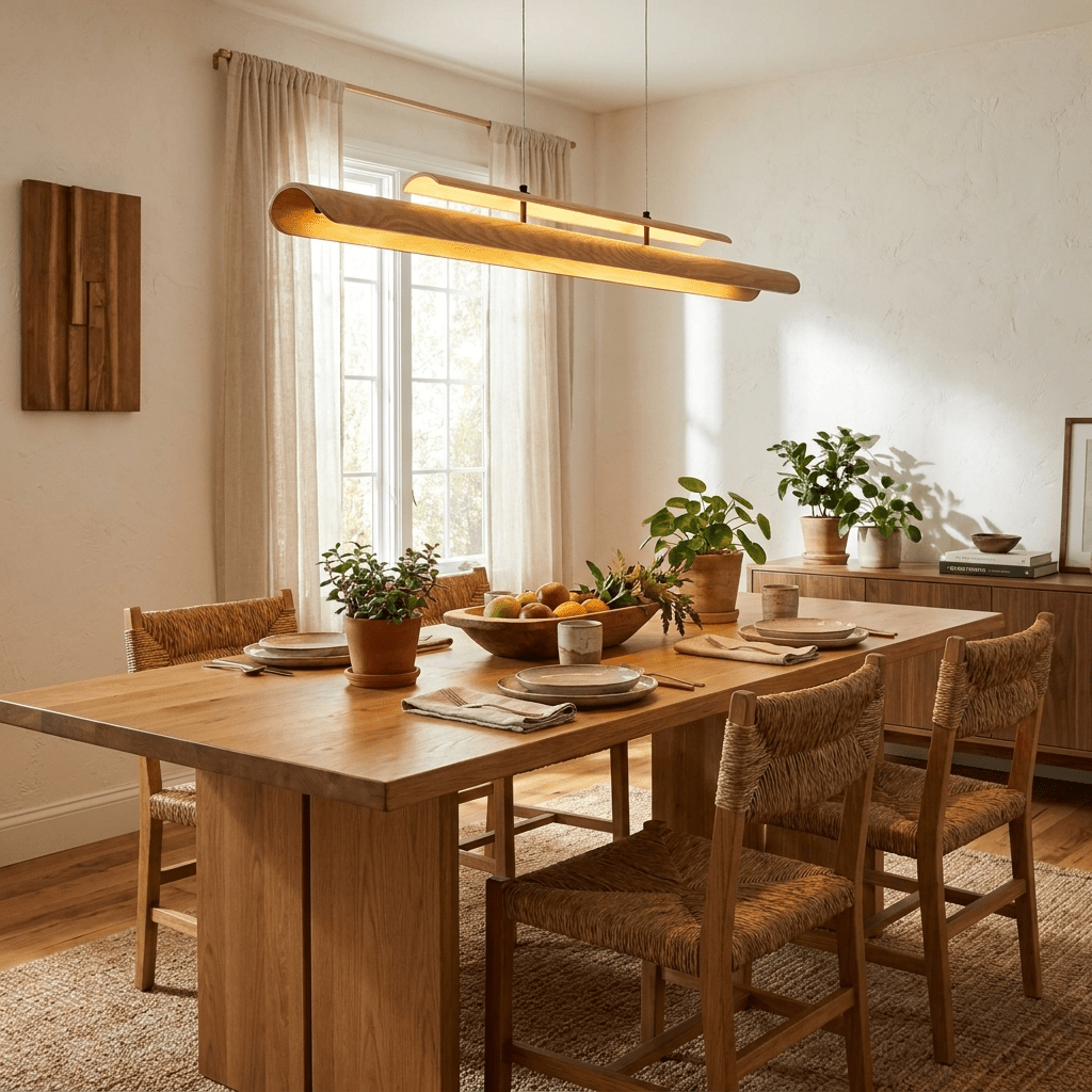 Lignelle Wood Linear Pendant Light