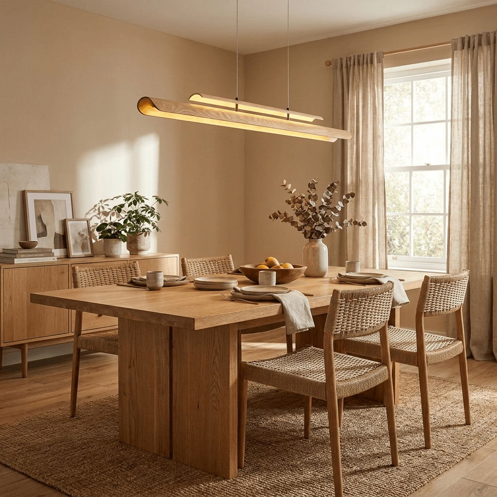 Lignelle Wood Linear Pendant Light