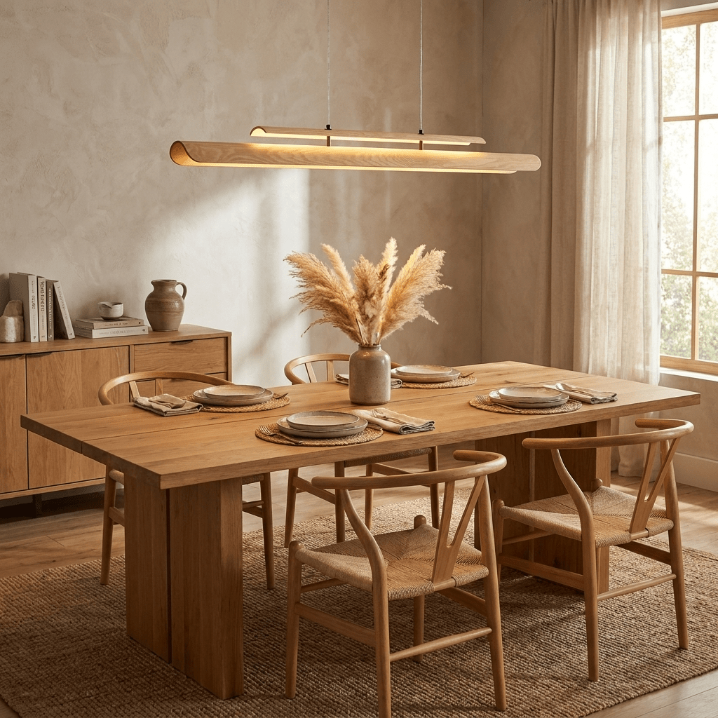 Lignelle Wood Linear Pendant Light