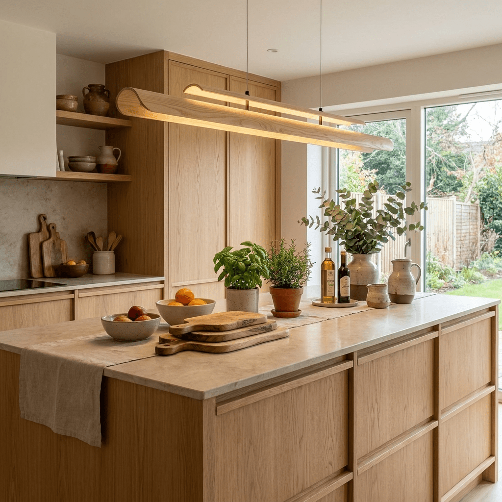 Lignelle Wood Linear Pendant Light