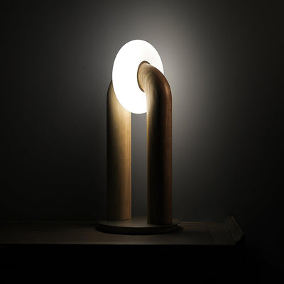 Elvelelia Vintage Wood Table Lamp