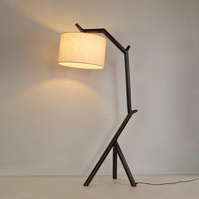 Ulmiril Rustic Wood Floor Lamp