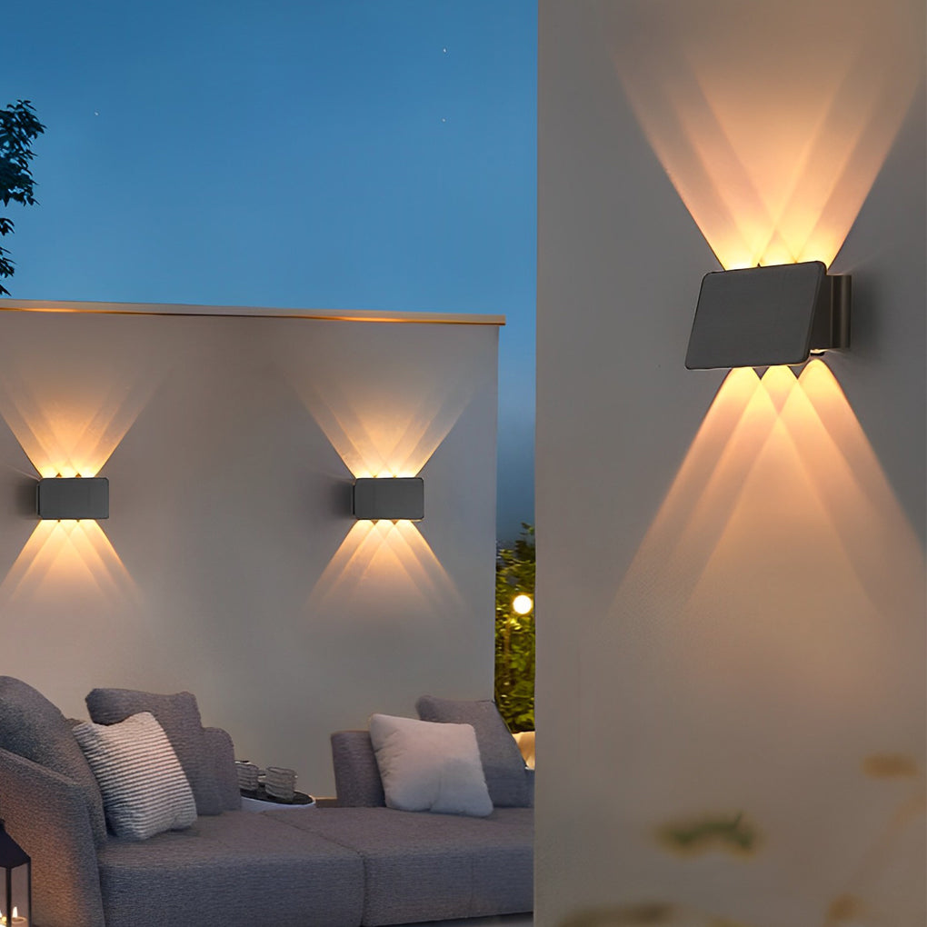 Genevieve Modern Minimalist Solar Metal Outdoor Wall Lamp