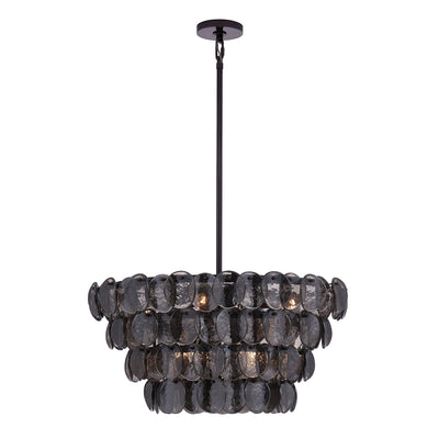 Lioroelle Chandelier Amber Glass Disc Fish Scale Brass