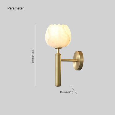 Valentina Alabaster Flowers Wall Lamp