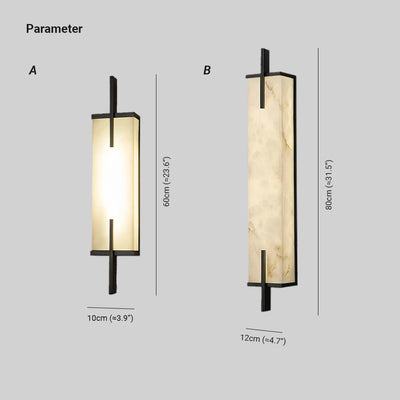 Komino Rectangular Alabaster Wall Light