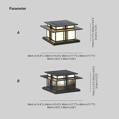 Ray Pillar Solar / Hardwire Outdoor Light