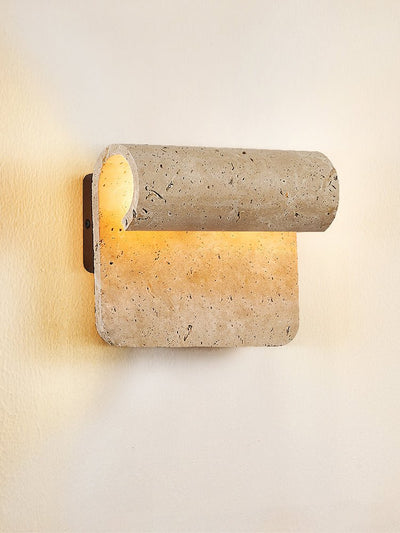 Vaelan Travertine Arc Wall Lamp