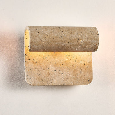 Vaelan Travertine Arc Wall Lamp