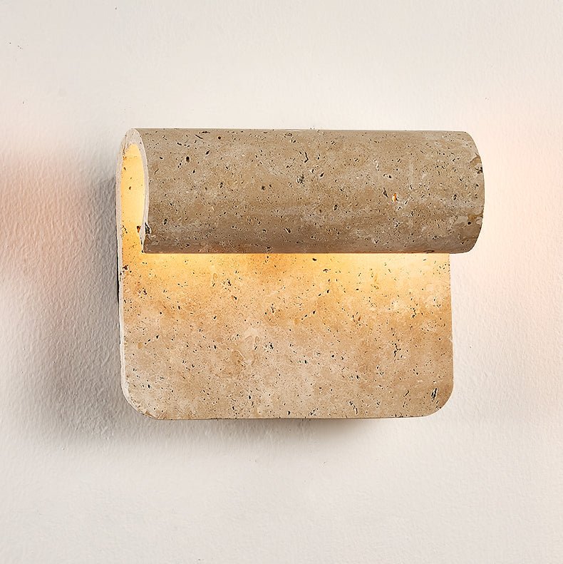 Vaelan Travertine Arc Wall Lamp