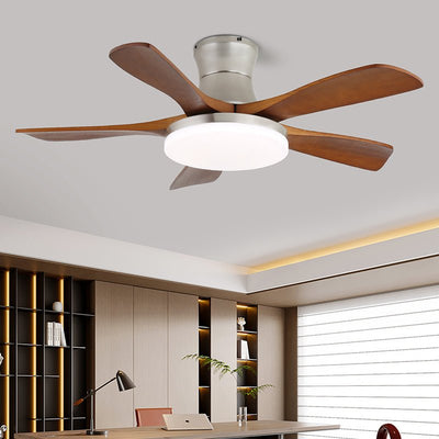 Elara Modern Brass Wood Ceiling Fan Light - Neutral Decor