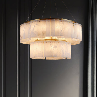 Ilveliel Double Tier Alabaster Pendant Light
