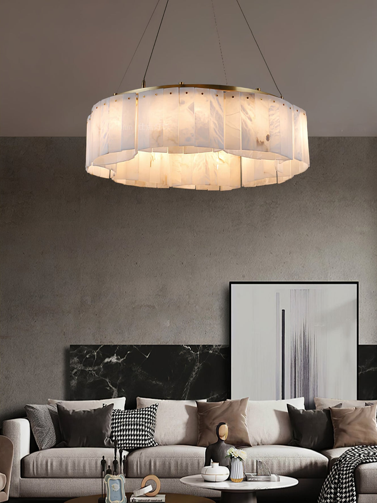 Ilveliel Double Tier Alabaster Pendant Light