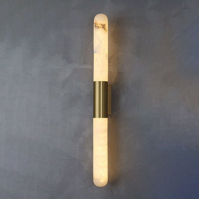 Eireaya Line Alabaster Tube Wall Sconce