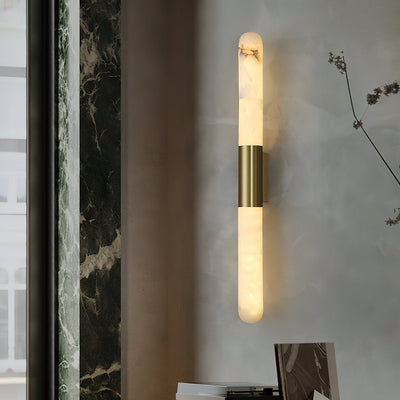 Eireaya Line Alabaster Tube Wall Sconce