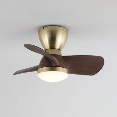 Aldiian Minimalist Brass Wood Ceiling Fan Light