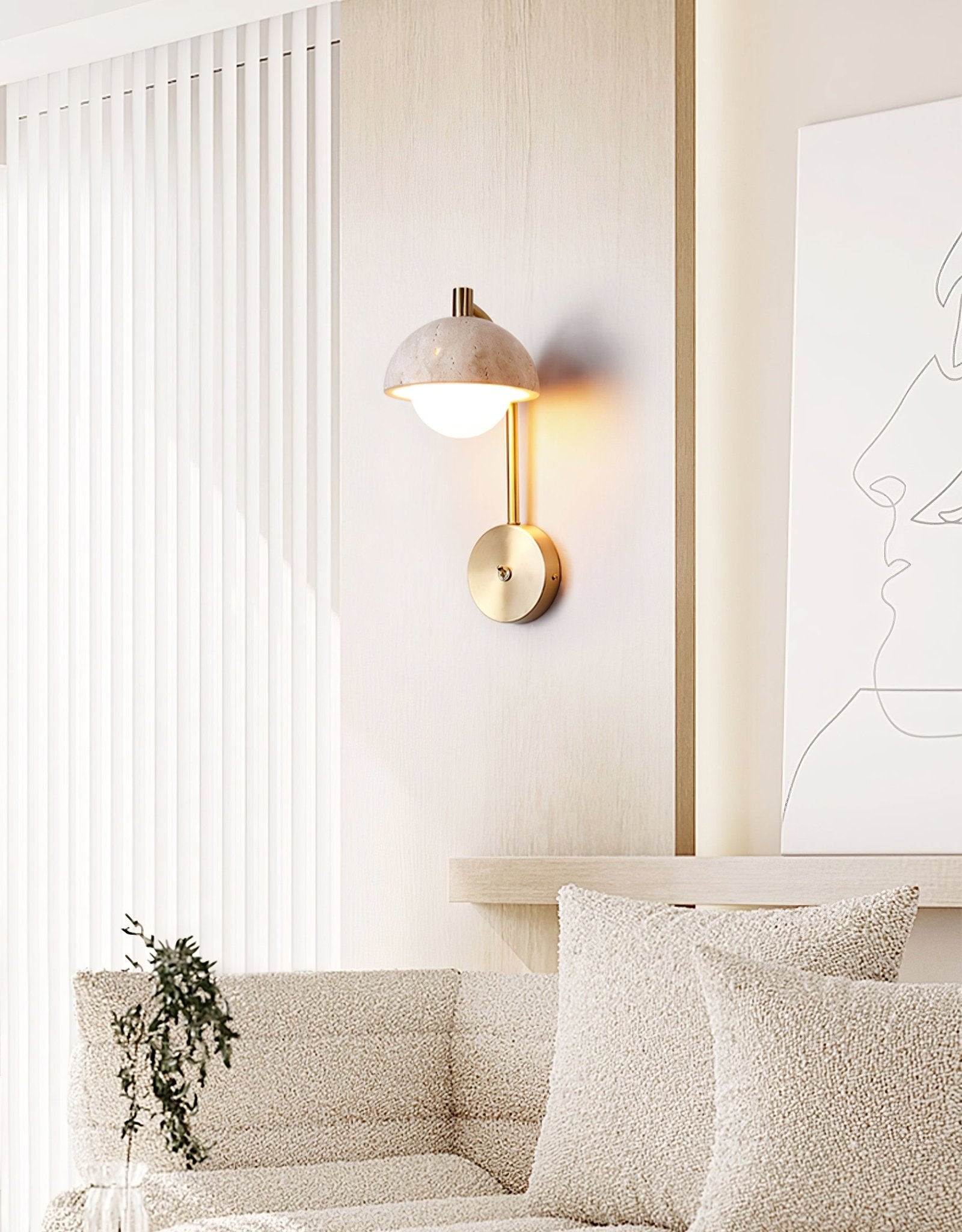 Seraaya Travertine Wall Light
