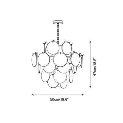 Venfield Chandelier Iridescent Glass Disc Cascade - Neutral Decor