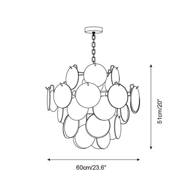 Venfield Chandelier Iridescent Glass Disc Cascade - Neutral Decor