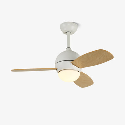Vevo Minimalist White Wood Ceiling Fan Light
