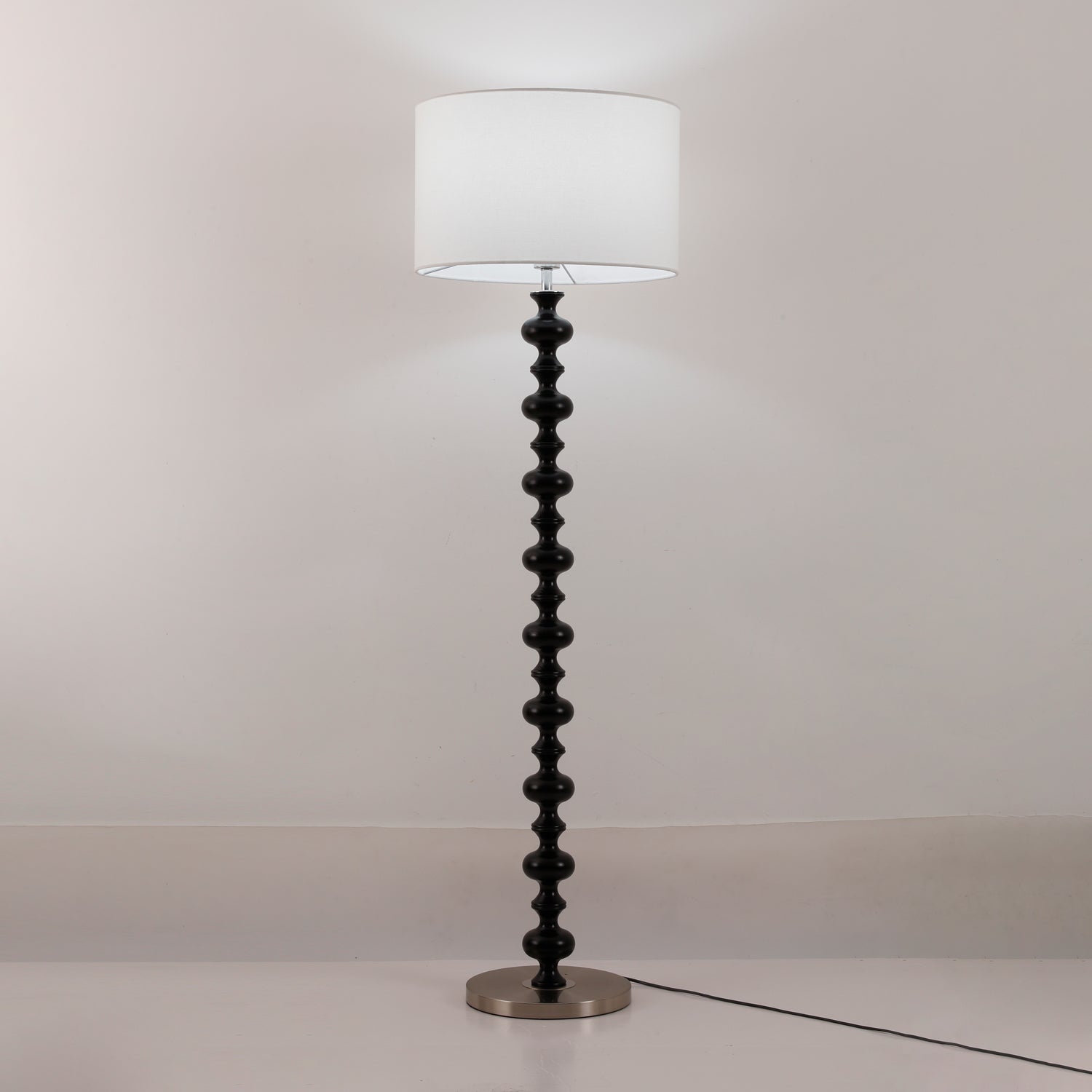 Eloisen Wood Fabric Minimalistic Floor Lamp