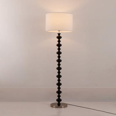 Eloisen Wood Fabric Minimalistic Floor Lamp