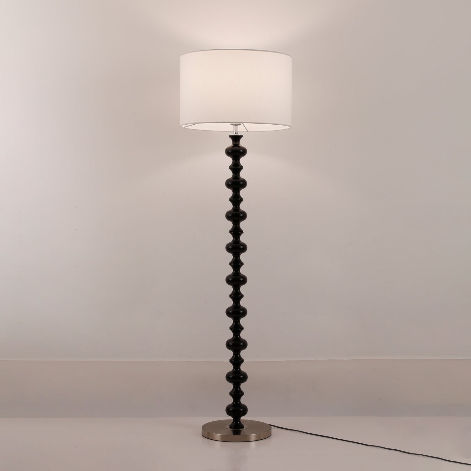 Eloisen Wood Fabric Minimalistic Floor Lamp