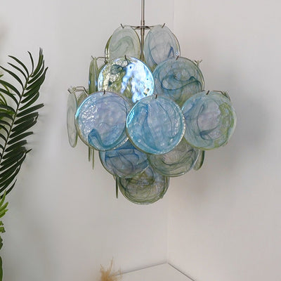 Velerora Chandelier Green Murano Glass Disc Nature