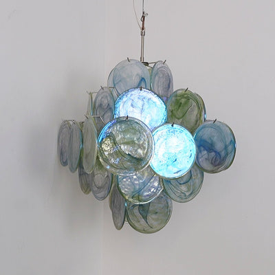 Velerora Chandelier Green Murano Glass Disc Nature