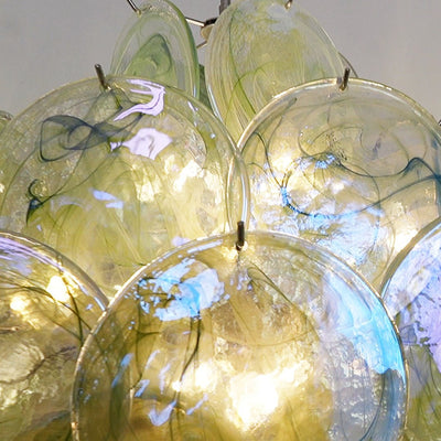 Velerora Chandelier Green Murano Glass Disc Nature
