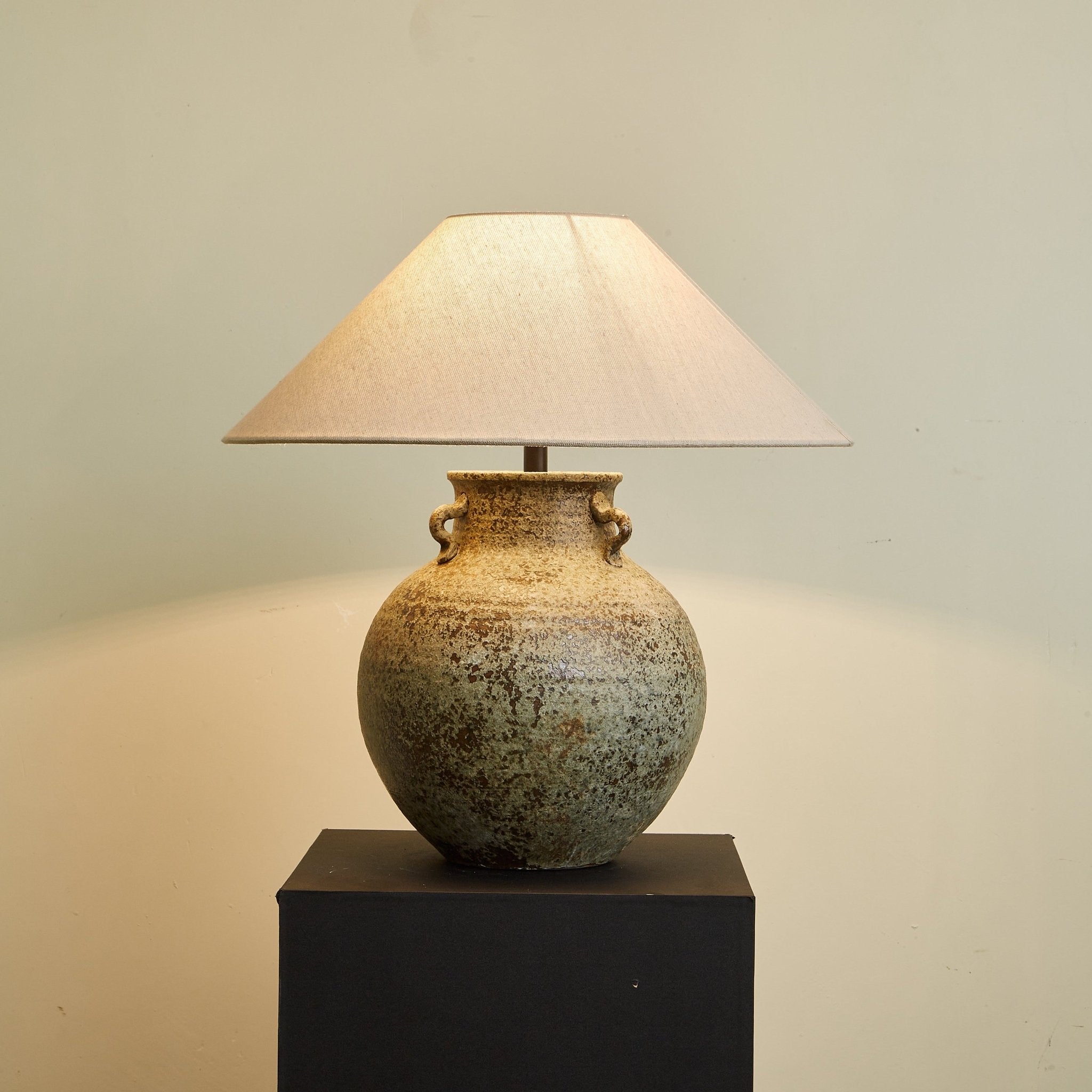 Doria Verdigris Handle Table Lamp