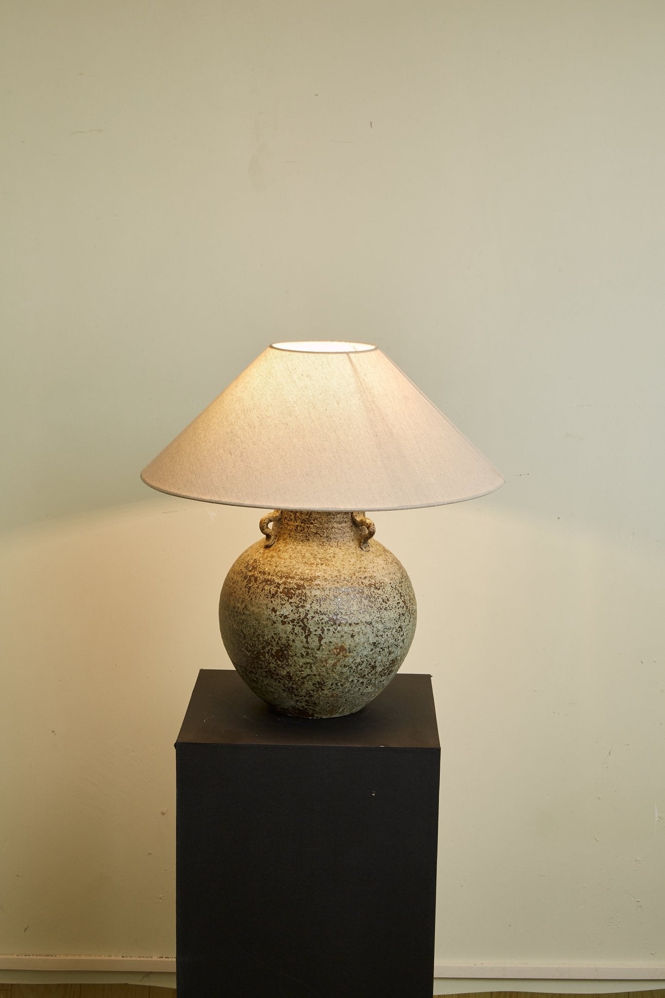 Doria Verdigris Handle Table Lamp