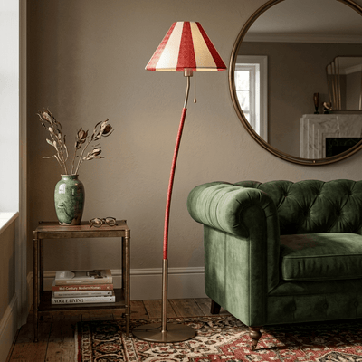 Selorelle Curved Striped Floor Lamp