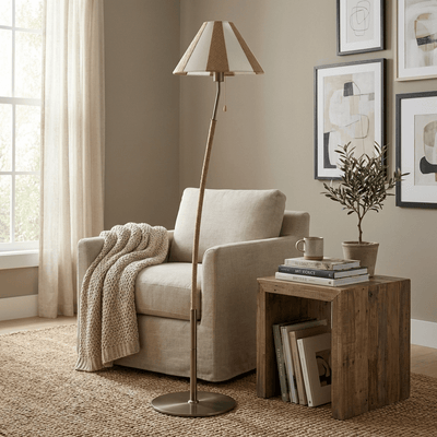 Selorelle Curved Striped Floor Lamp