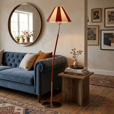Selorelle Curved Striped Floor Lamp