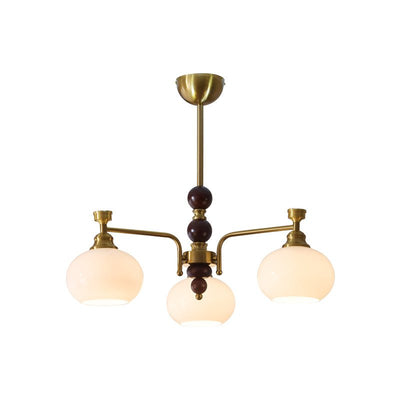 Aursolos Traditional Elegance Wood Glass Chandelier