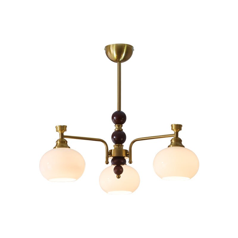 Aursolos Traditional Elegance Wood Glass Chandelier
