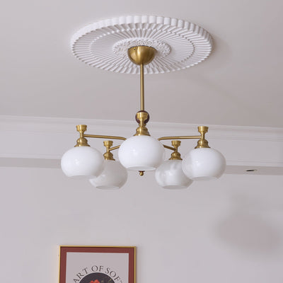 Aursolos Traditional Elegance Wood Glass Chandelier