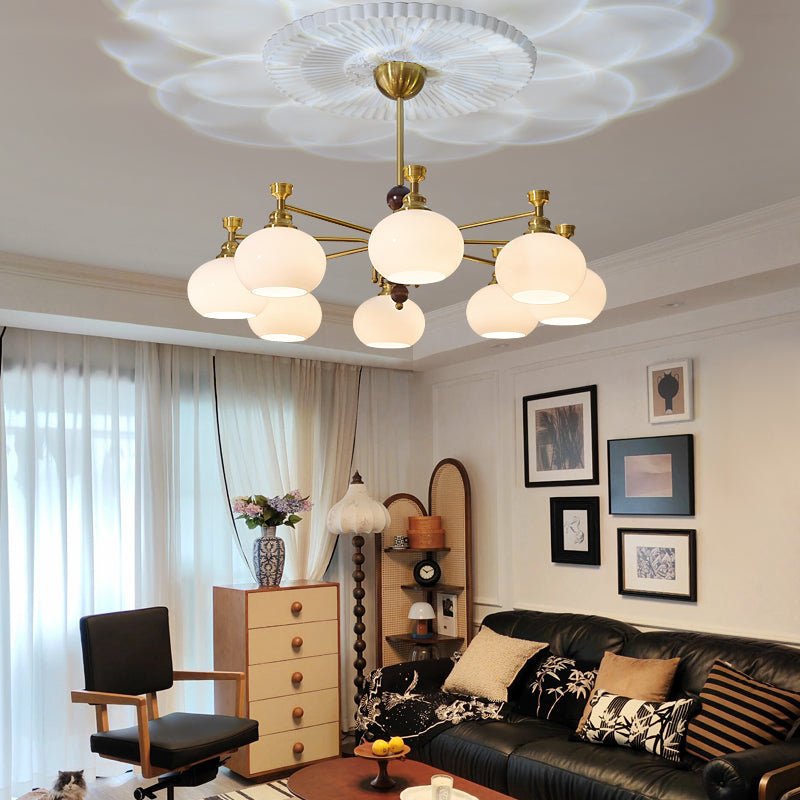 Aursolos Traditional Elegance Wood Glass Chandelier