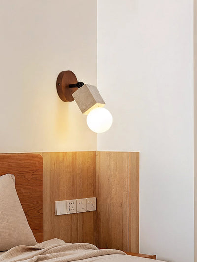 Cesilyra Swivel Cylinder Travertine Wall Light - Neutral Decor
