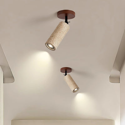 Cesilyra Cylindrical-Tube Travertine Wall Light