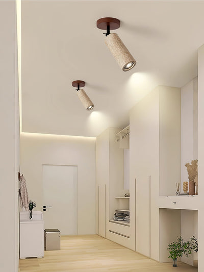Cesilyra Cylindrical-Tube Travertine Wall Light