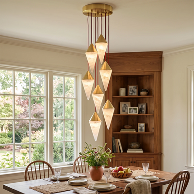 Ilverford Faceted Alabaster Drop Chandelier