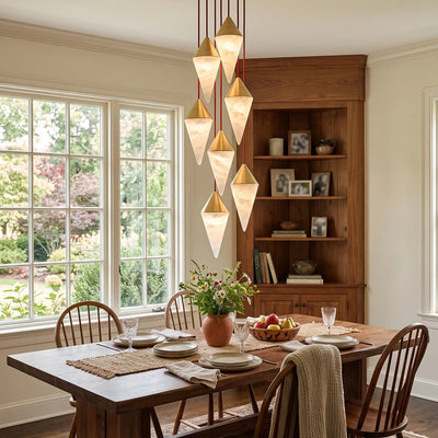 Ilverford Faceted Alabaster Drop Chandelier