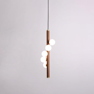 Rinenena Pendant Lamp Wooden Glass Linear