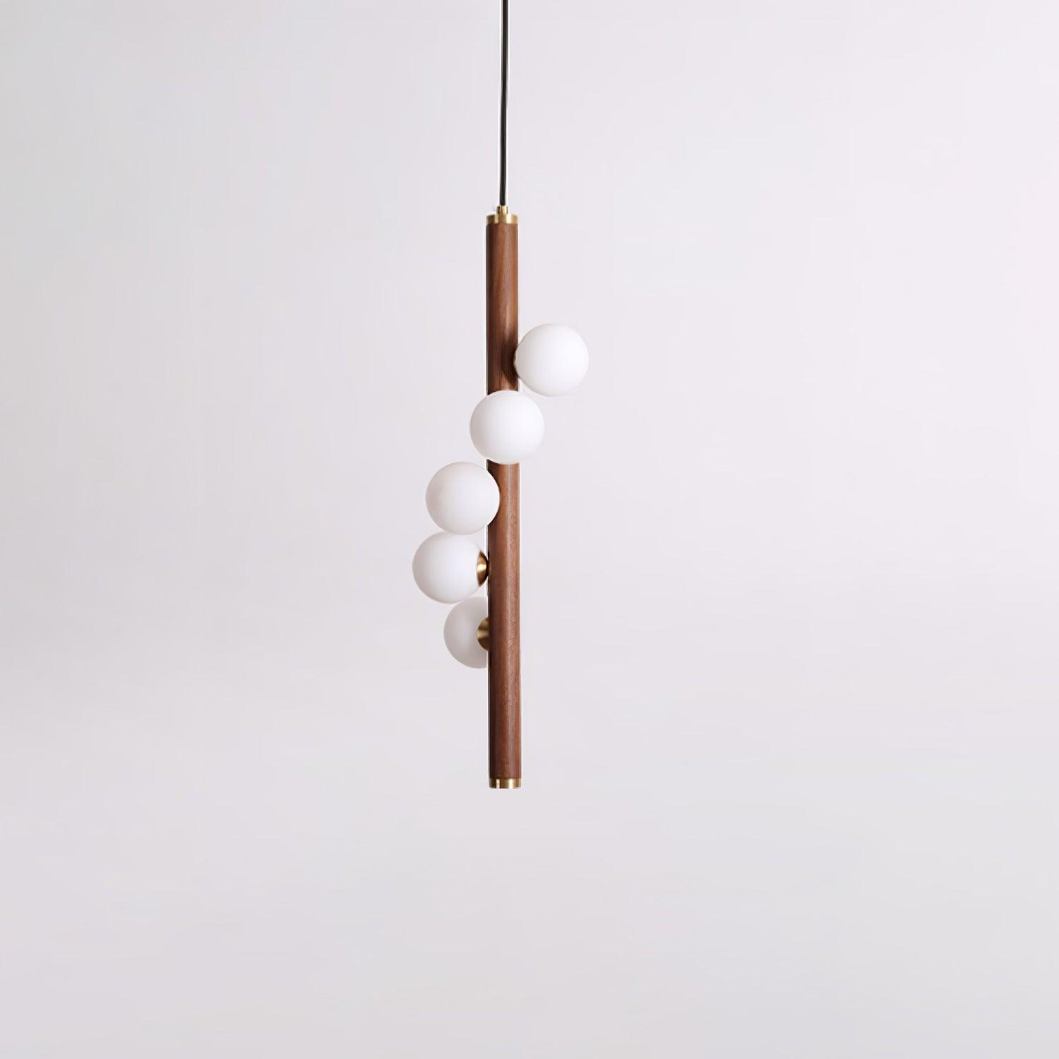 Rinenena Pendant Lamp Wooden Glass Linear