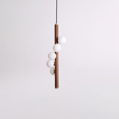 Rinenena Pendant Lamp Wooden Glass Linear