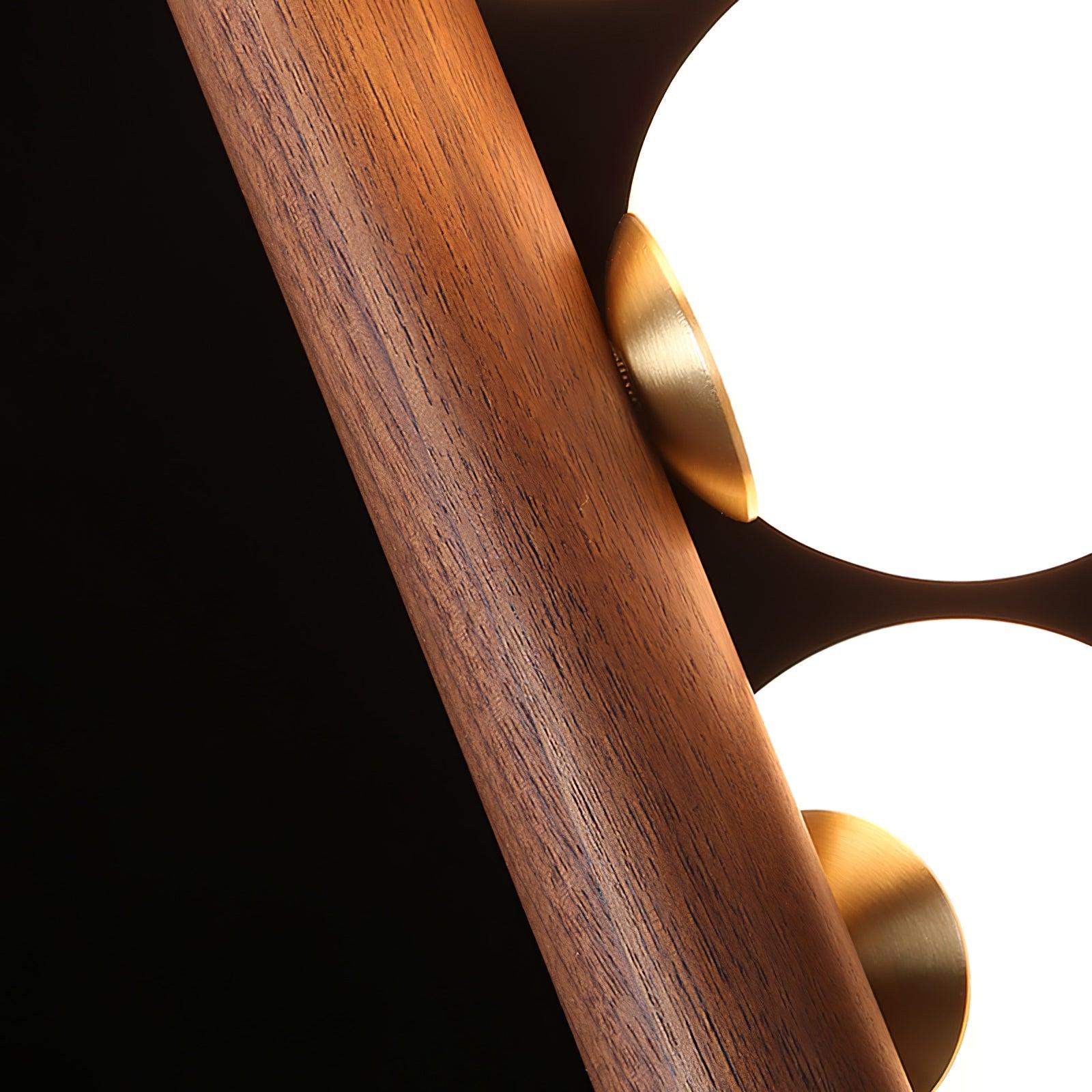 Rinenena Pendant Lamp Wooden Glass Linear
