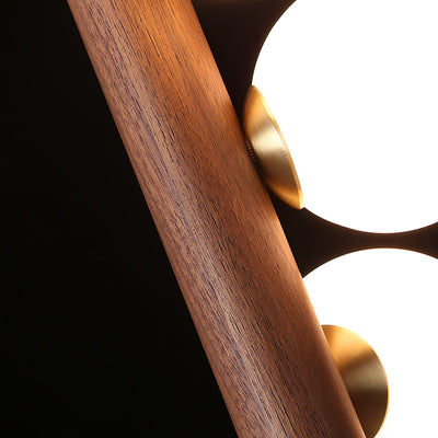 Rinenena Pendant Lamp Wooden Glass Linear