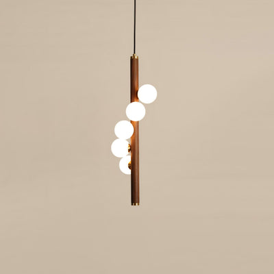 Rinenena Pendant Lamp Wooden Glass Linear
